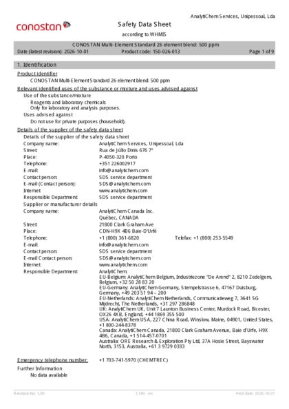 Primeira página: Ficha de segurança