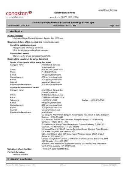 Primeira página: Ficha de segurança