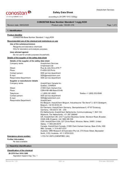 Primeira página: Ficha de segurança