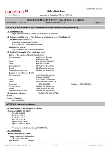 Primeira página: Ficha de segurança