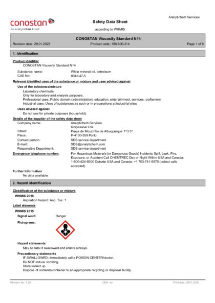 Primeira página: Ficha de segurança