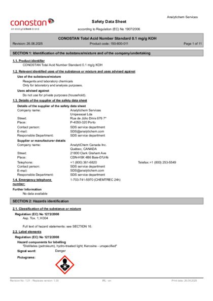 Primeira página: Ficha de segurança